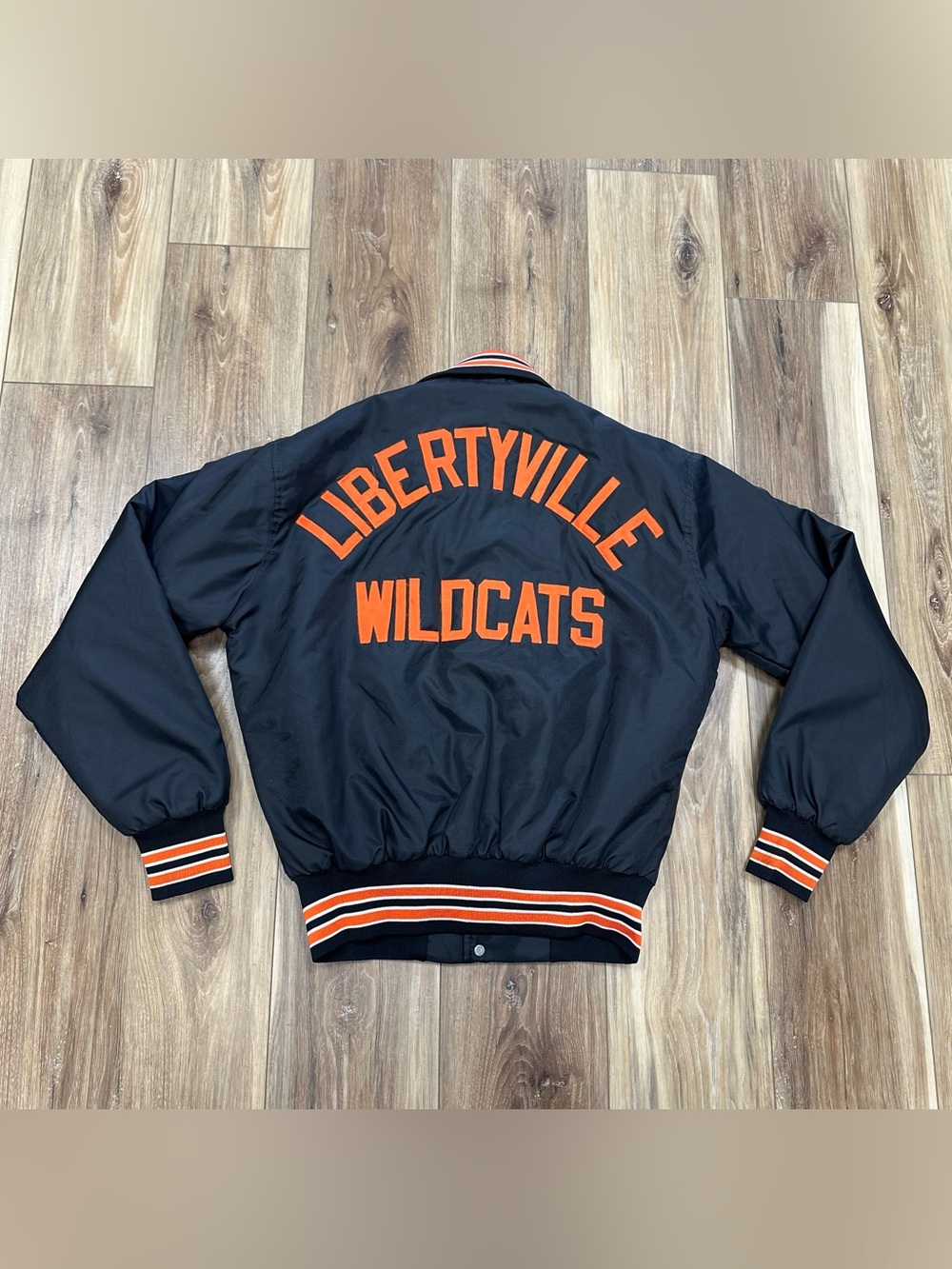 Vtg Buccaneer West Wind Insulated Varsity Jacket USA Made Wildcats, Black, M